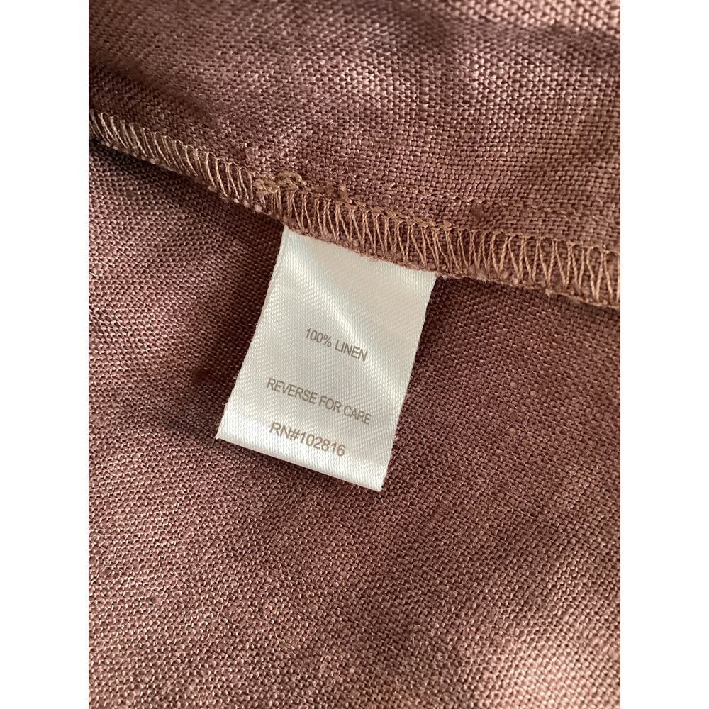 NWT Garnet Hill Linen Collared Popover Dress Size 0 Purple Pleated Pockets Short - Picture 8 of 10